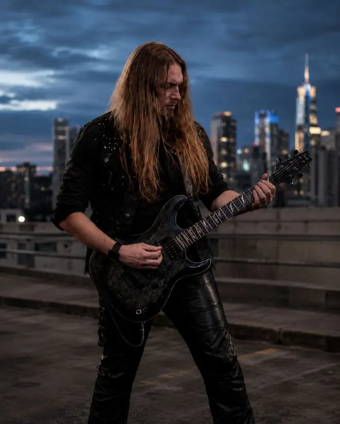 Thorvald Runeblade, guitarist of Oath of the Iron King